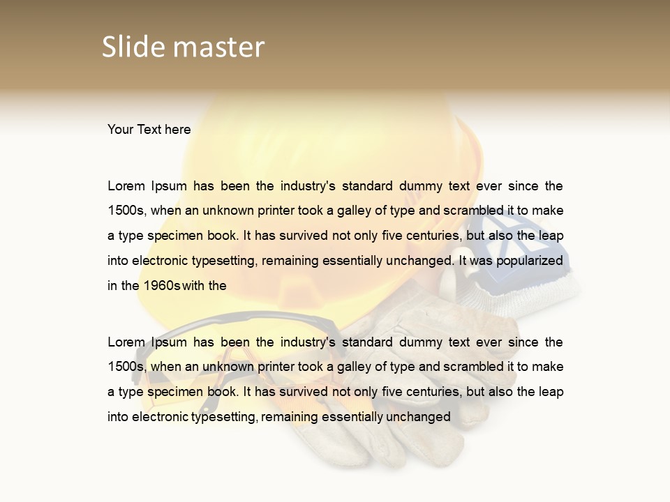 Accident Cautious Goggles PowerPoint Template