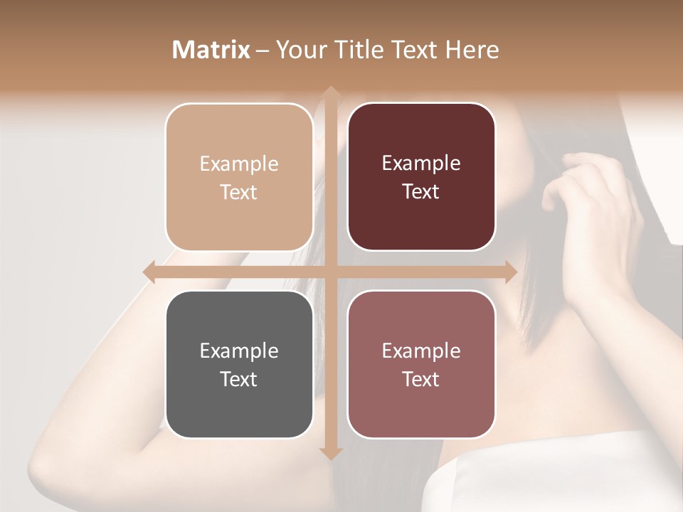 Glossy Gray Background Straight Hair PowerPoint Template