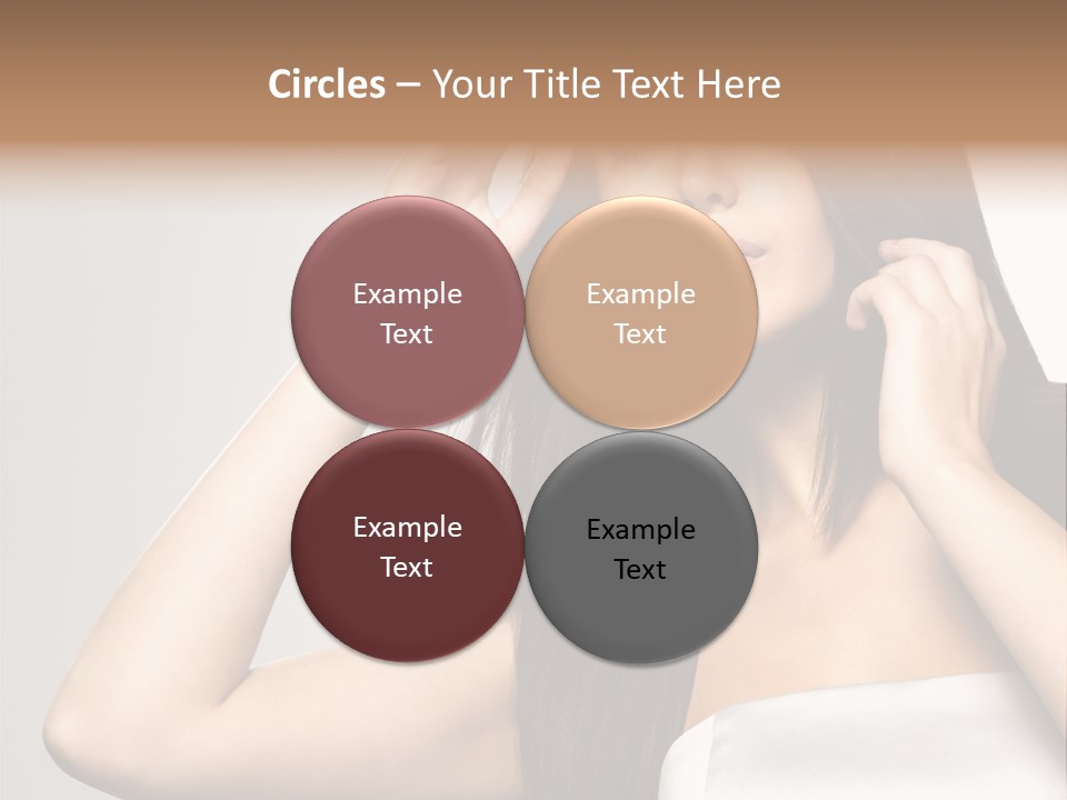 Glossy Gray Background Straight Hair PowerPoint Template