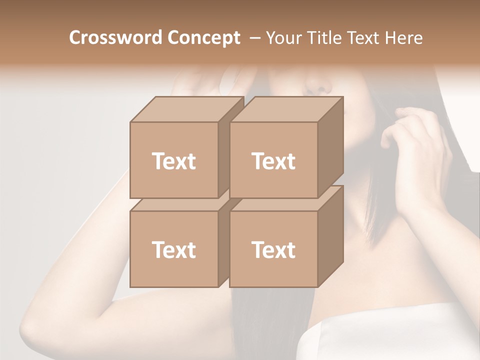 Glossy Gray Background Straight Hair PowerPoint Template