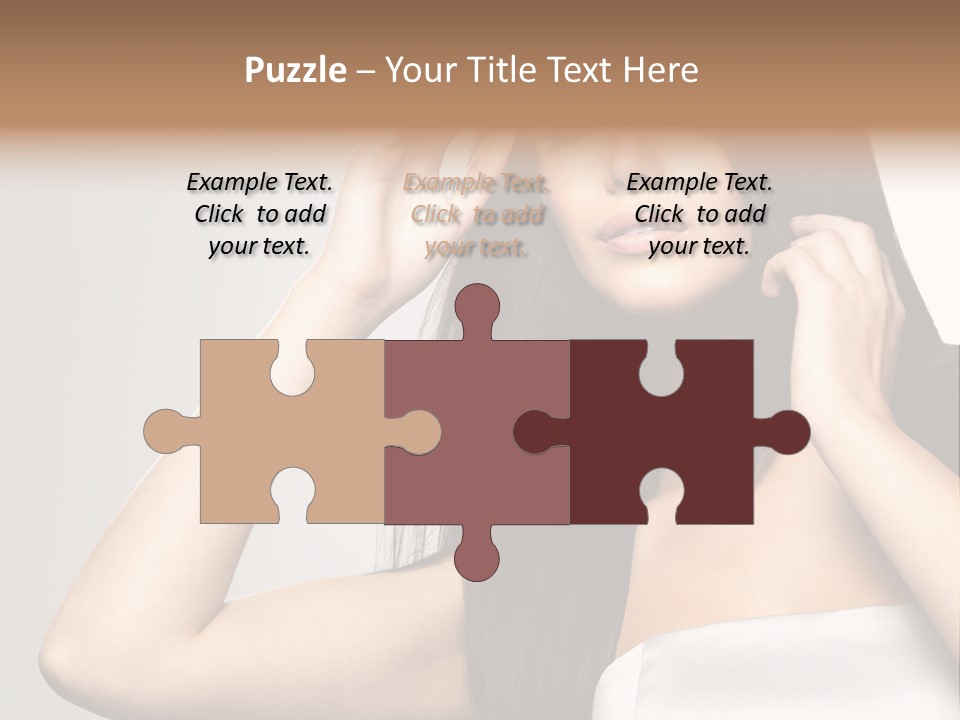 Glossy Gray Background Straight Hair PowerPoint Template