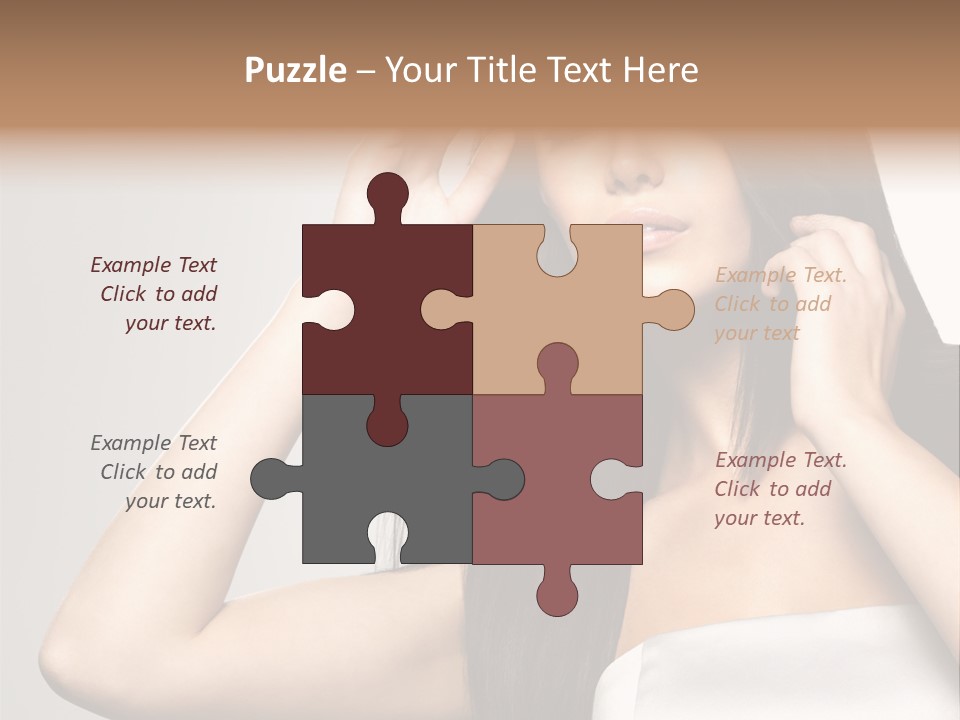 Glossy Gray Background Straight Hair PowerPoint Template