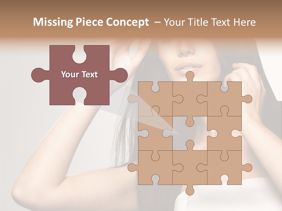 Glossy Gray Background Straight Hair PowerPoint Template