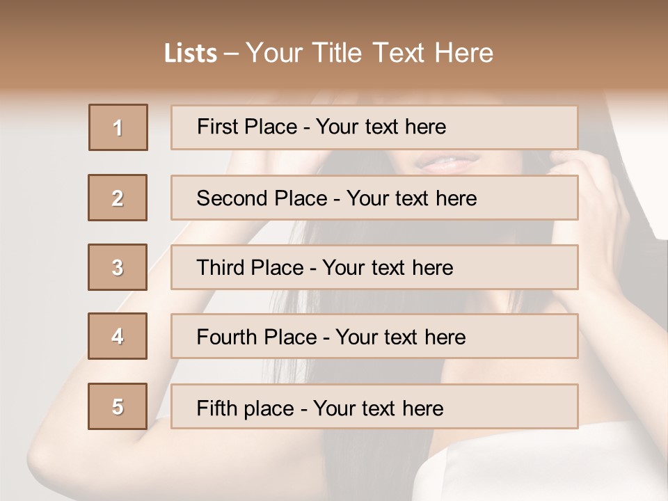 Glossy Gray Background Straight Hair PowerPoint Template