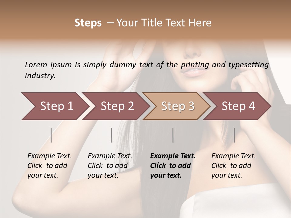 Glossy Gray Background Straight Hair PowerPoint Template