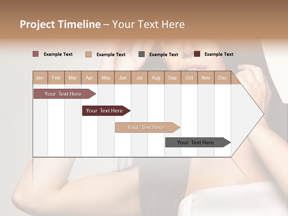 Glossy Gray Background Straight Hair PowerPoint Template