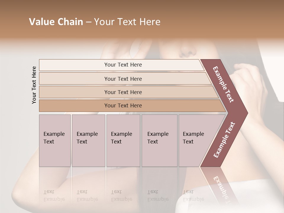 Glossy Gray Background Straight Hair PowerPoint Template