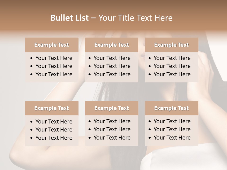 Glossy Gray Background Straight Hair PowerPoint Template