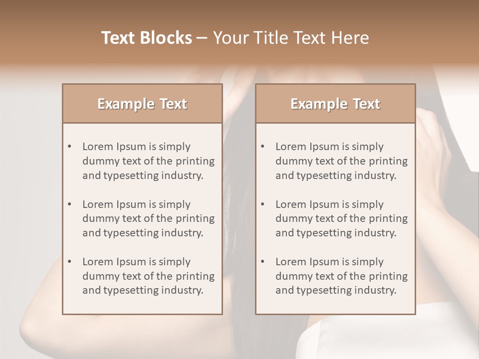 Glossy Gray Background Straight Hair PowerPoint Template