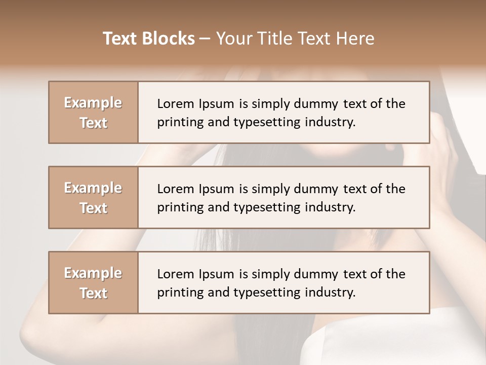 Glossy Gray Background Straight Hair PowerPoint Template