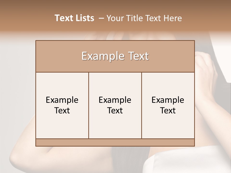 Glossy Gray Background Straight Hair PowerPoint Template