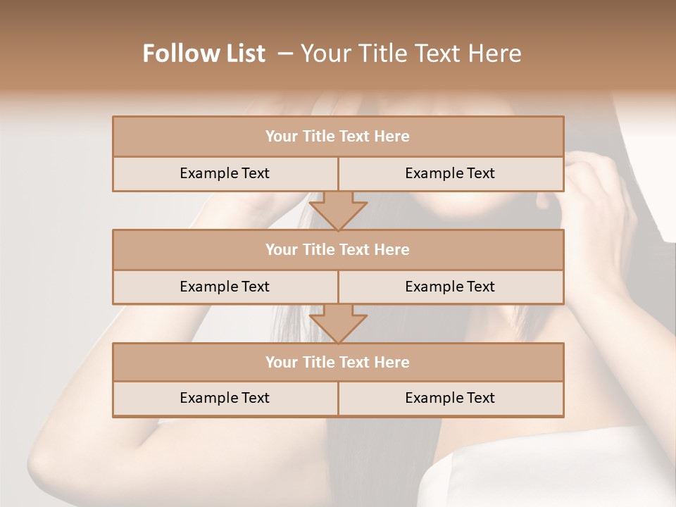 Glossy Gray Background Straight Hair PowerPoint Template