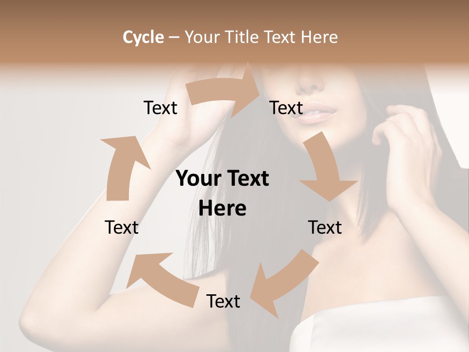 Glossy Gray Background Straight Hair PowerPoint Template