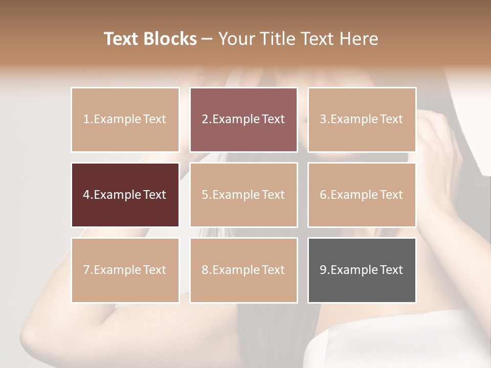 Glossy Gray Background Straight Hair PowerPoint Template