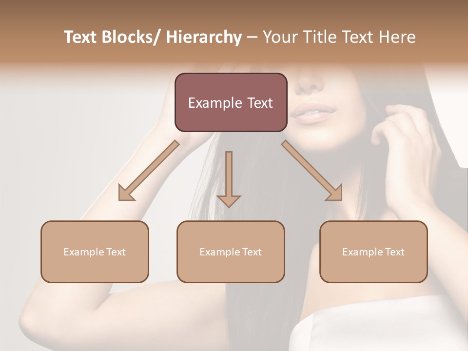 Glossy Gray Background Straight Hair PowerPoint Template