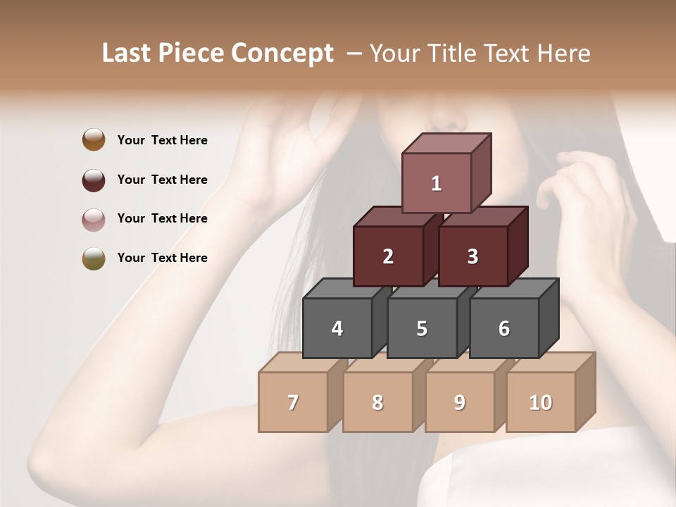 Glossy Gray Background Straight Hair PowerPoint Template