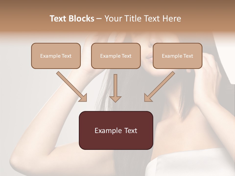Glossy Gray Background Straight Hair PowerPoint Template