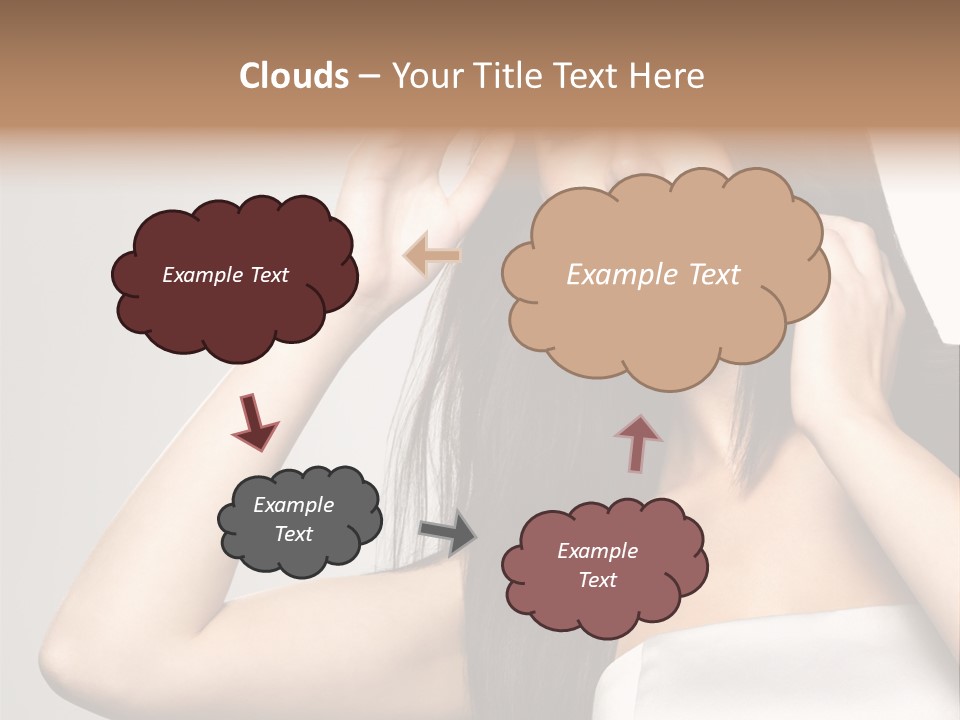 Glossy Gray Background Straight Hair PowerPoint Template