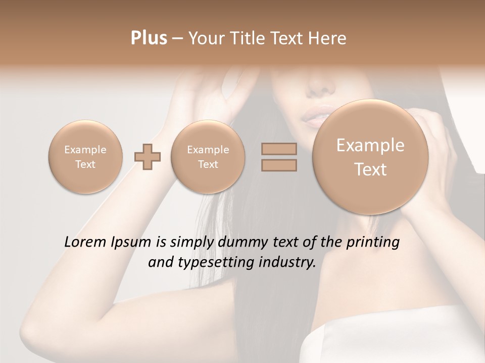 Glossy Gray Background Straight Hair PowerPoint Template