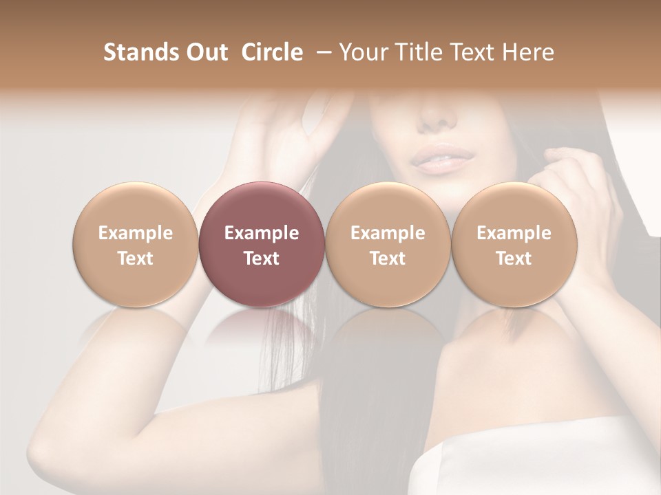 Glossy Gray Background Straight Hair PowerPoint Template