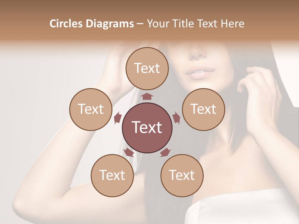 Glossy Gray Background Straight Hair PowerPoint Template