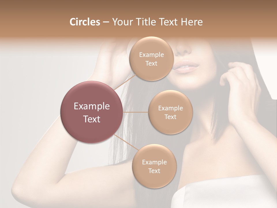 Glossy Gray Background Straight Hair PowerPoint Template