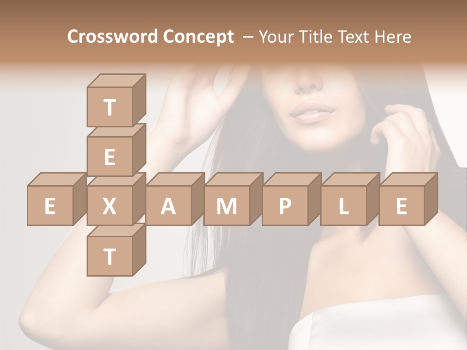 Glossy Gray Background Straight Hair PowerPoint Template