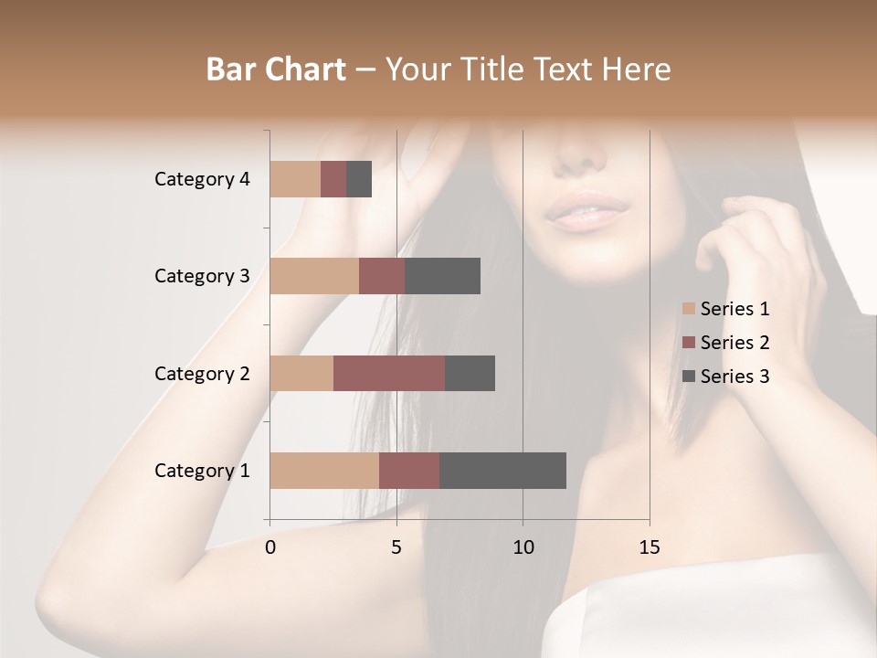 Glossy Gray Background Straight Hair PowerPoint Template