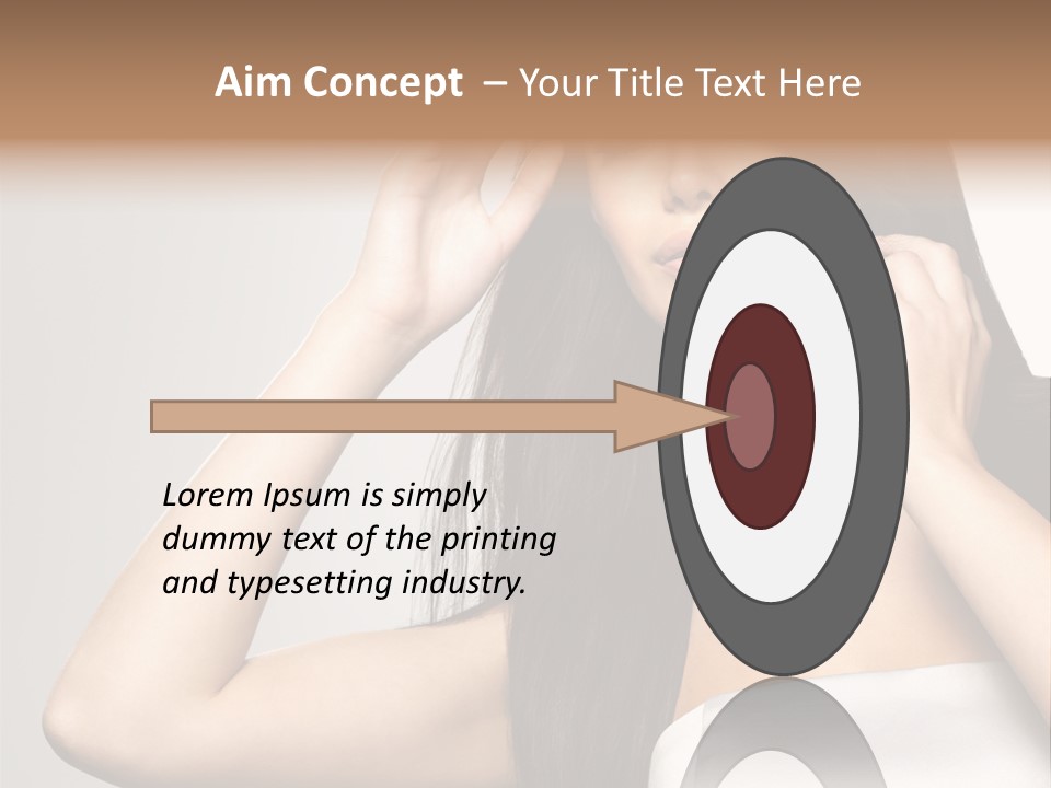 Glossy Gray Background Straight Hair PowerPoint Template