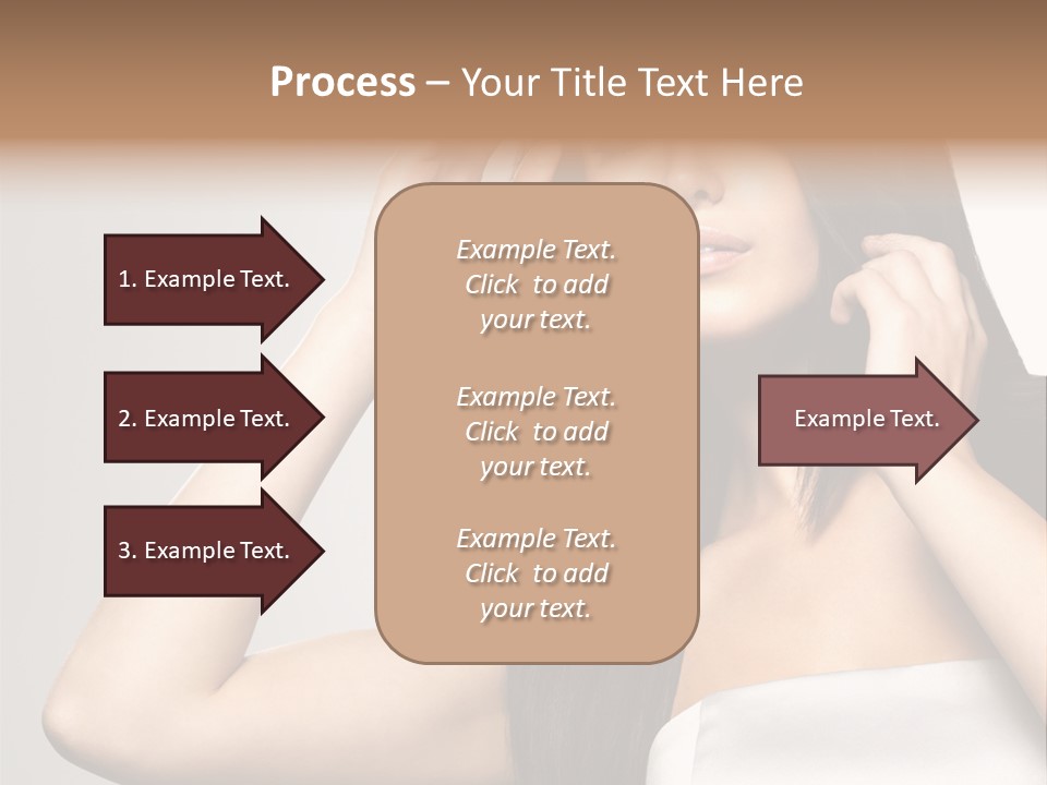 Glossy Gray Background Straight Hair PowerPoint Template