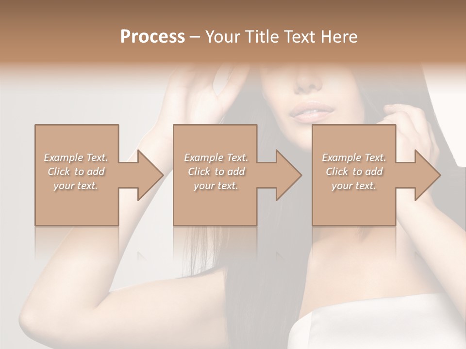 Glossy Gray Background Straight Hair PowerPoint Template