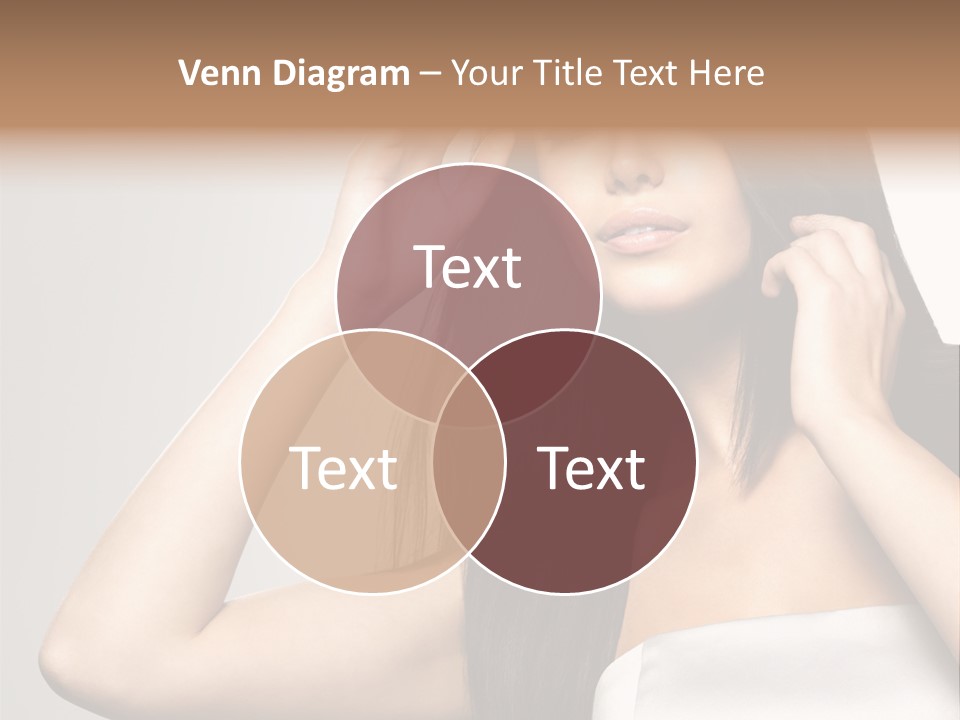 Glossy Gray Background Straight Hair PowerPoint Template