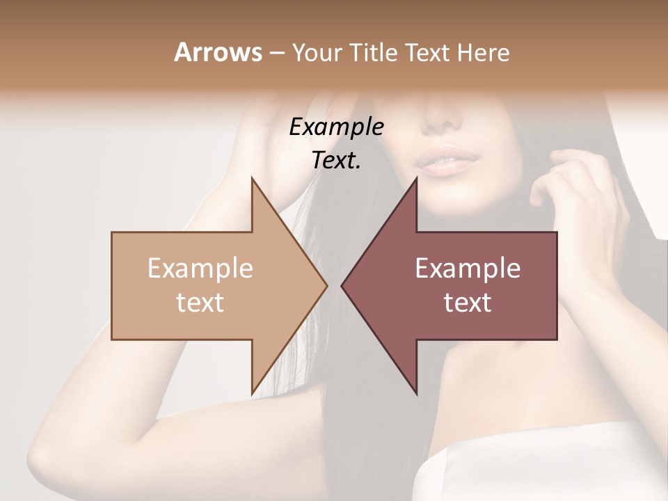 Glossy Gray Background Straight Hair PowerPoint Template