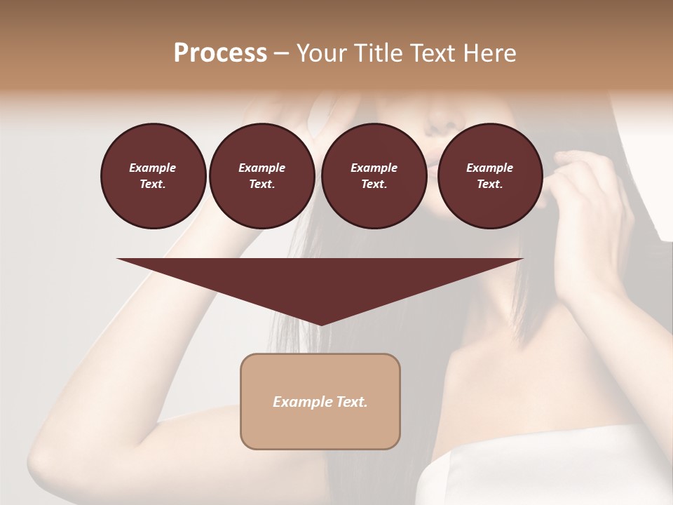 Glossy Gray Background Straight Hair PowerPoint Template