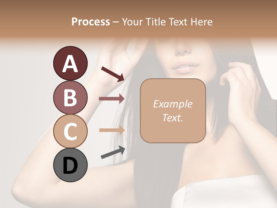 Glossy Gray Background Straight Hair PowerPoint Template