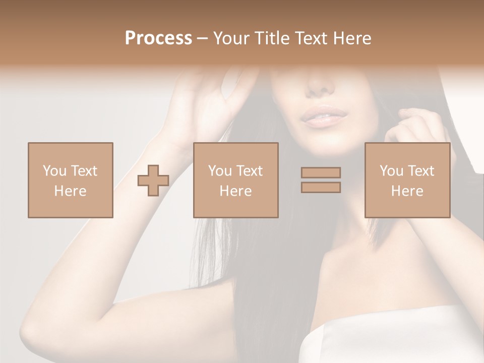 Glossy Gray Background Straight Hair PowerPoint Template