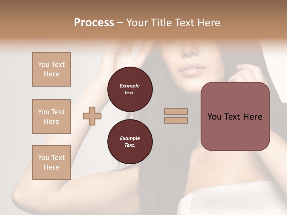 Glossy Gray Background Straight Hair PowerPoint Template