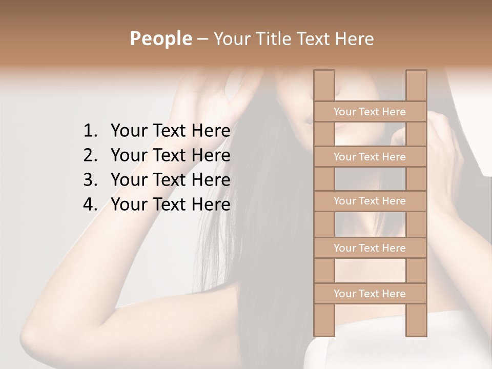 Glossy Gray Background Straight Hair PowerPoint Template