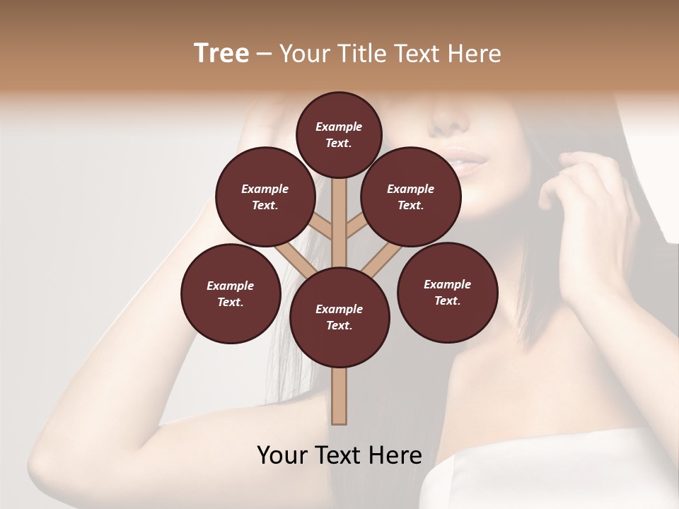 Glossy Gray Background Straight Hair PowerPoint Template