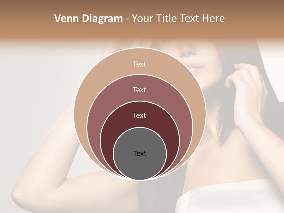 Glossy Gray Background Straight Hair PowerPoint Template