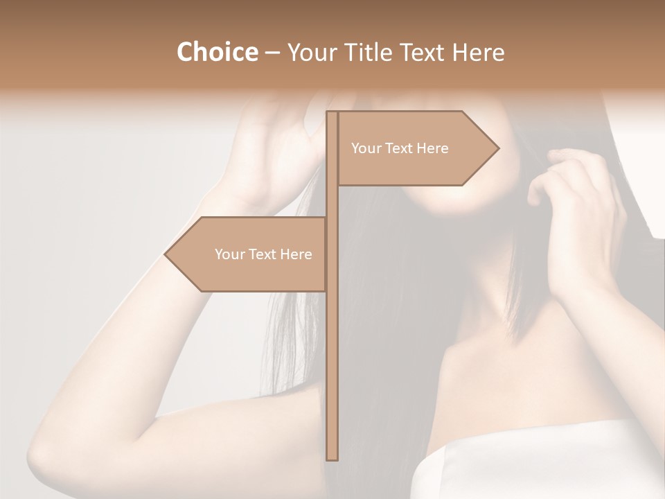 Glossy Gray Background Straight Hair PowerPoint Template