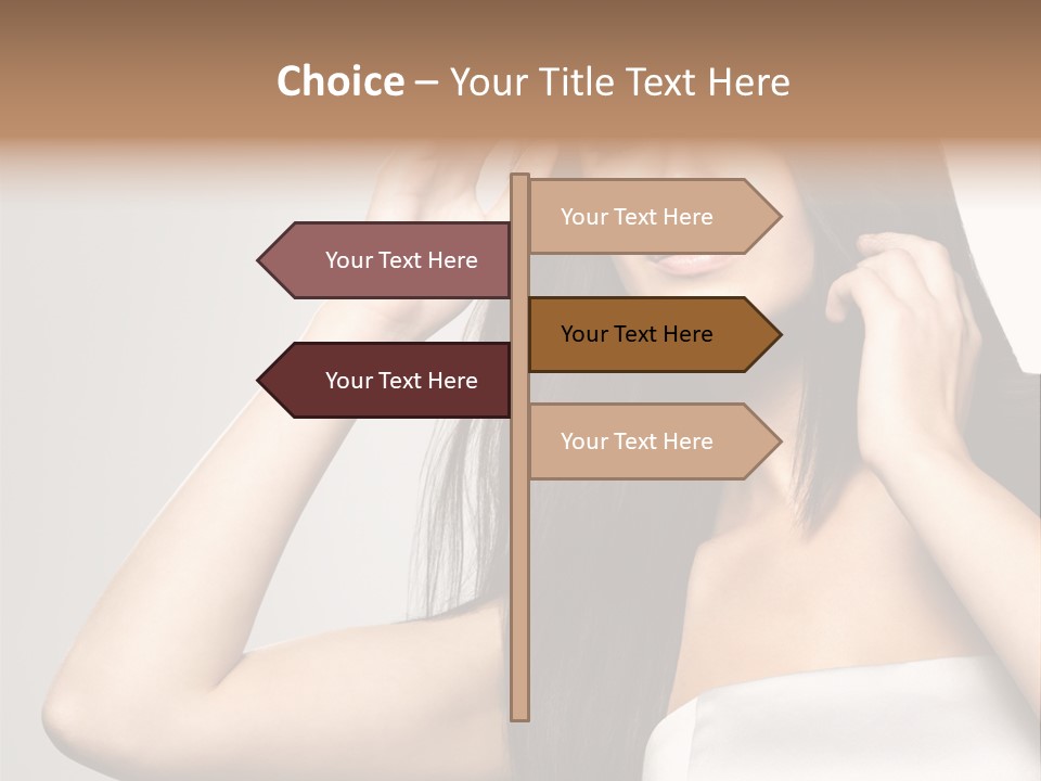 Glossy Gray Background Straight Hair PowerPoint Template