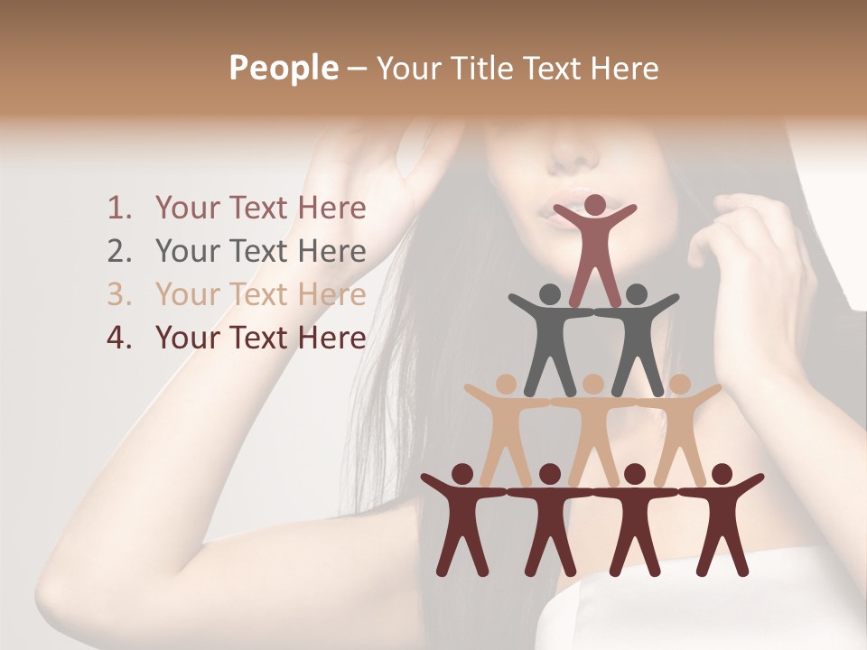 Glossy Gray Background Straight Hair PowerPoint Template