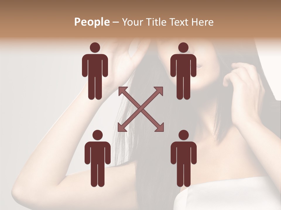 Glossy Gray Background Straight Hair PowerPoint Template