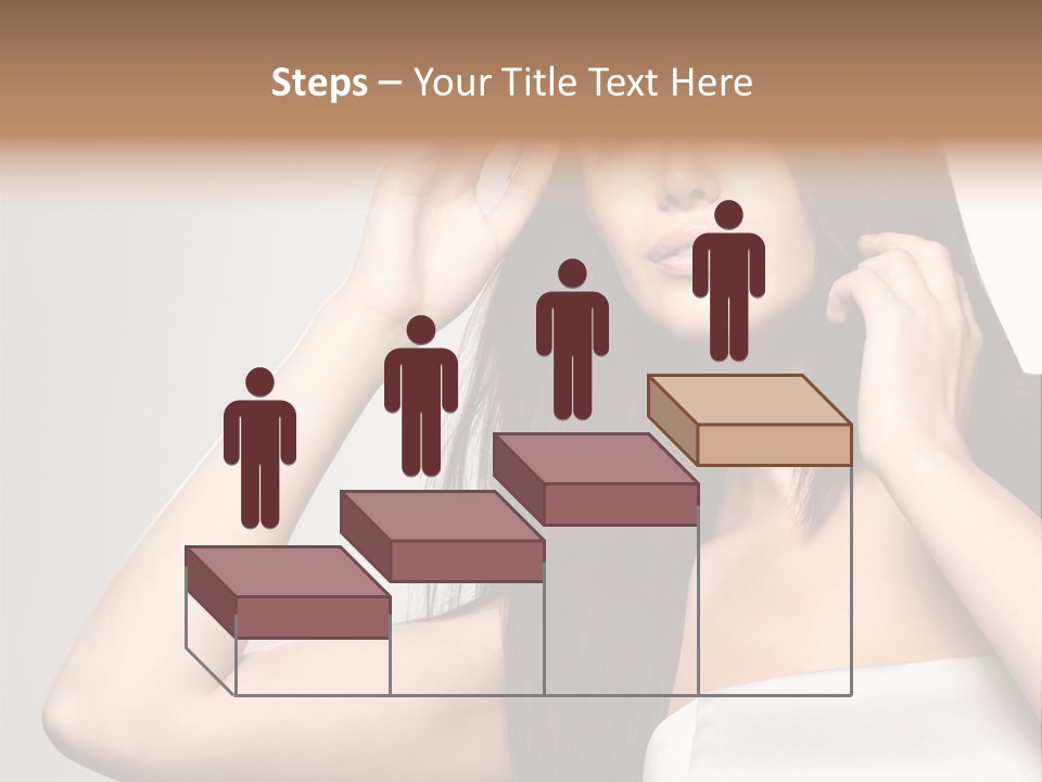 Glossy Gray Background Straight Hair PowerPoint Template