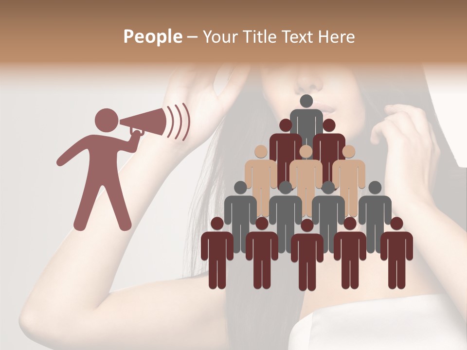 Glossy Gray Background Straight Hair PowerPoint Template