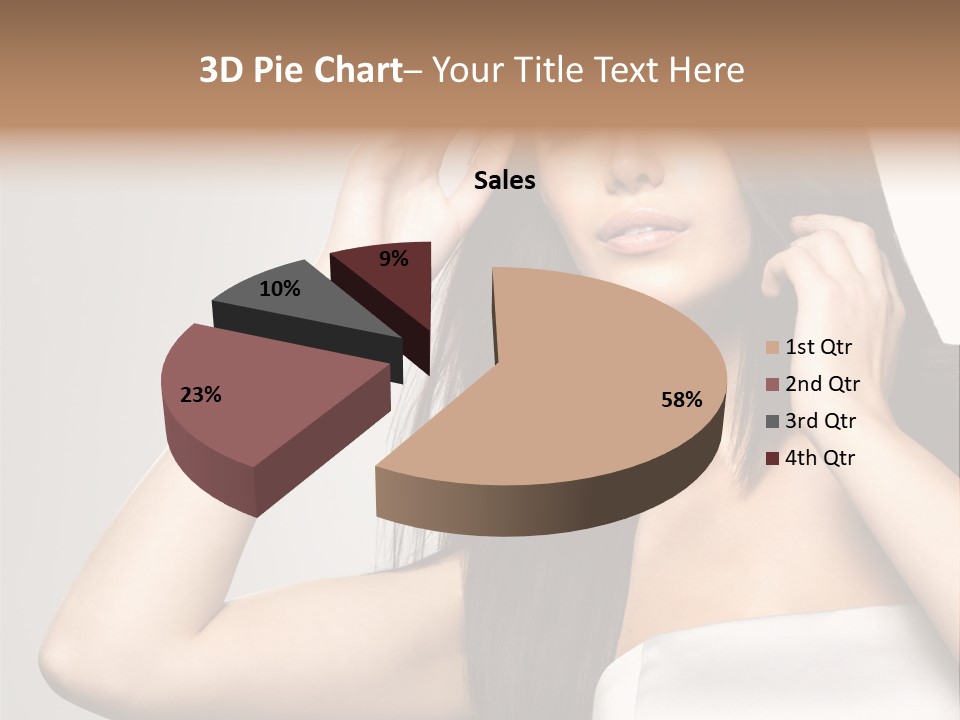 Glossy Gray Background Straight Hair PowerPoint Template