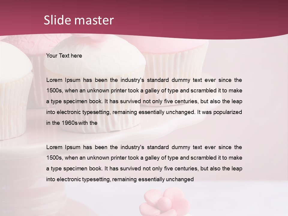 Pink Cup Cake Gourmet PowerPoint Template