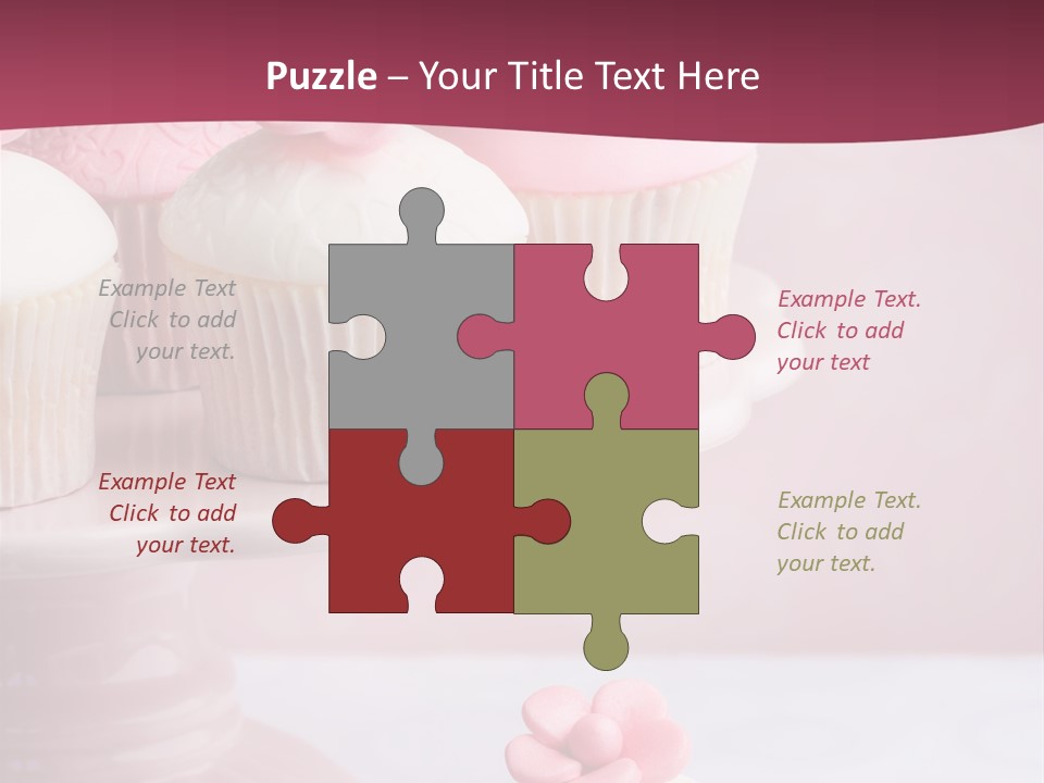 Pink Cup Cake Gourmet PowerPoint Template