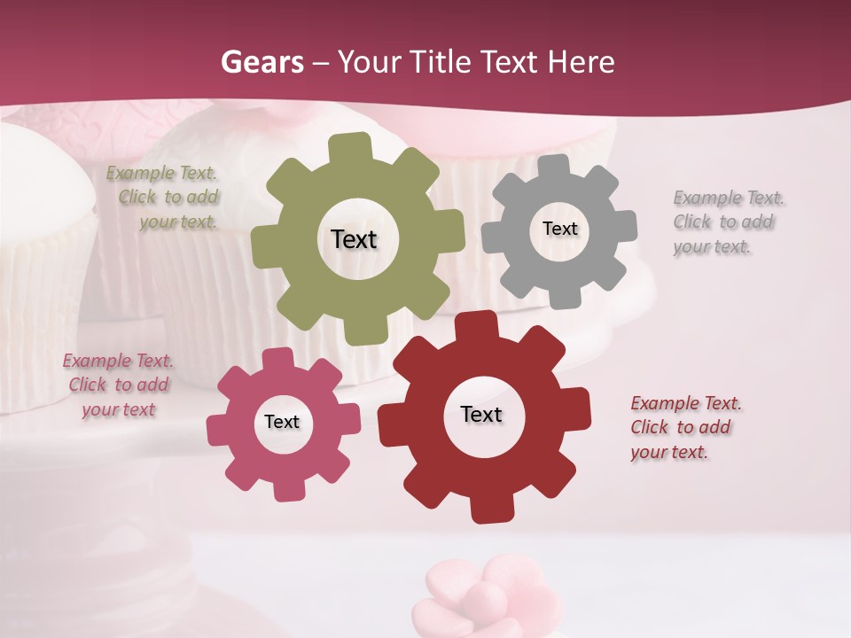 Pink Cup Cake Gourmet PowerPoint Template